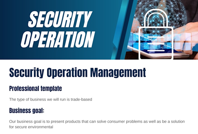 design a professional security plan, checklist or sop for your business